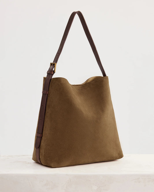 Juju & Co. Suede Cabas Shoulder Bag - Chestnut