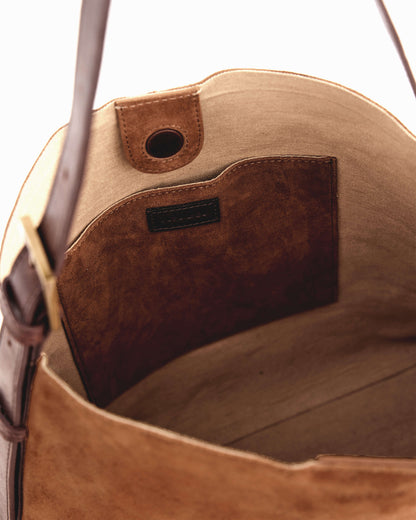 Juju & Co. Suede Cabas Shoulder Bag - Camel