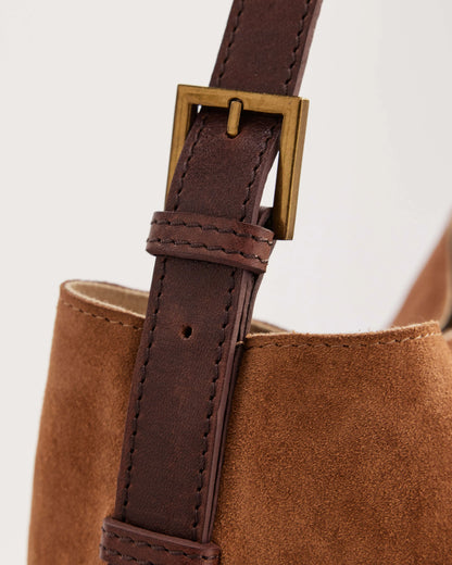 Juju & Co. Suede Cabas Shoulder Bag - Camel