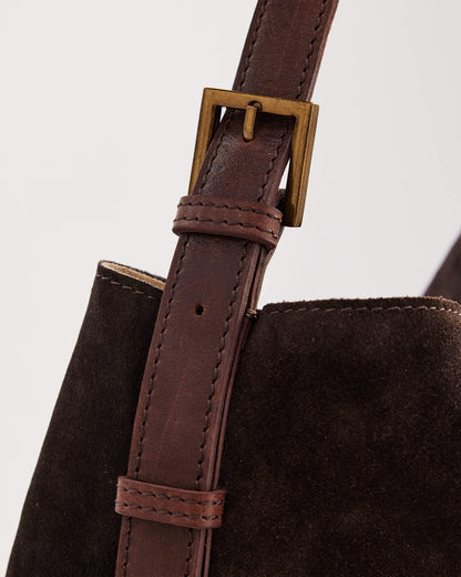 Juju & Co. Suede Cabas Shoulder Bag - Chocolate
