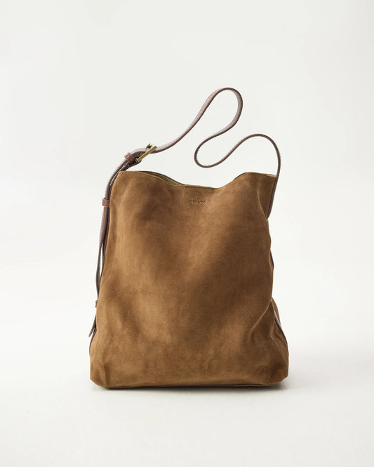 Juju & Co. Suede Cabas Shoulder Bag - Chestnut