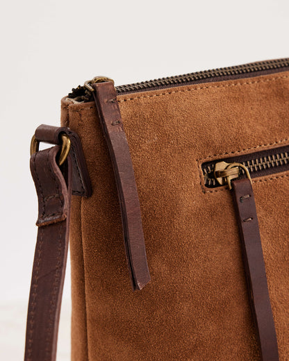 Juju & Co. Suede Essential Crossbody Bag - Camel