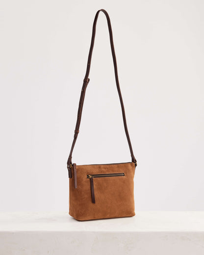 Juju & Co. Suede Essential Crossbody Bag - Camel