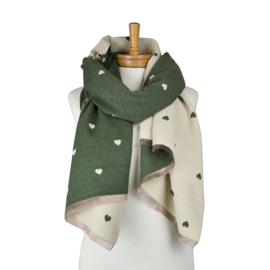 Reversible Petite Hearts Scarf