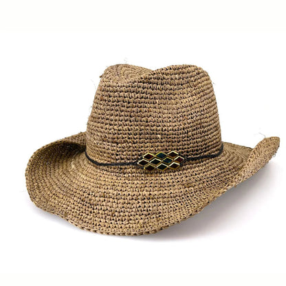 Kayce Raffia Cowboy - Chocolate
