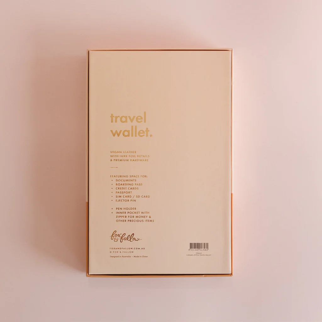 Travel Passport Wallet | Caramel Ripple