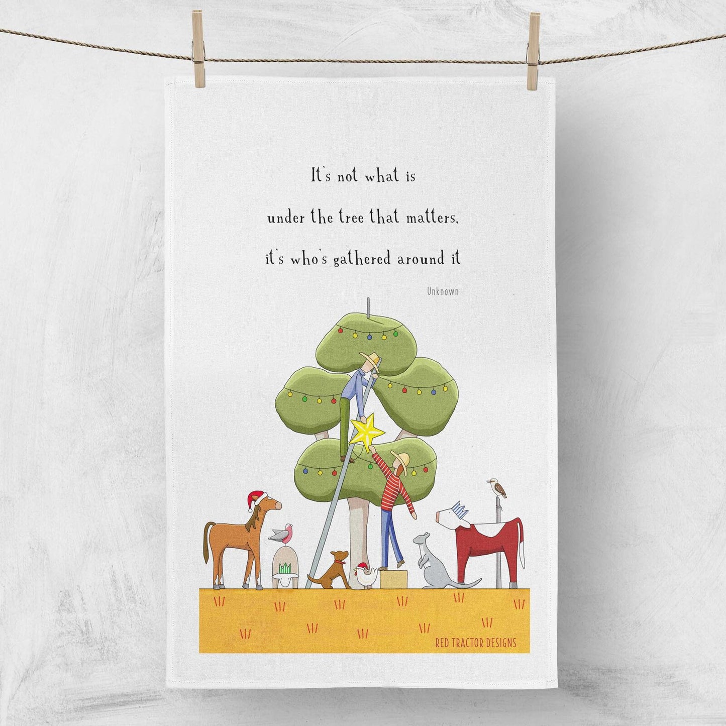 Around The Tree Linen Tea Towel