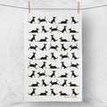 Red Tractor Black and Tan Kelpies on White Tea Towel