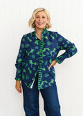 Liv & Milly Tilly Flower Shirt - Navy/Green