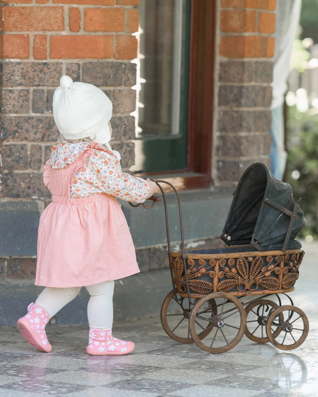 Toshi Baby Pinafore Corduroy Quincy Dusty Rose
