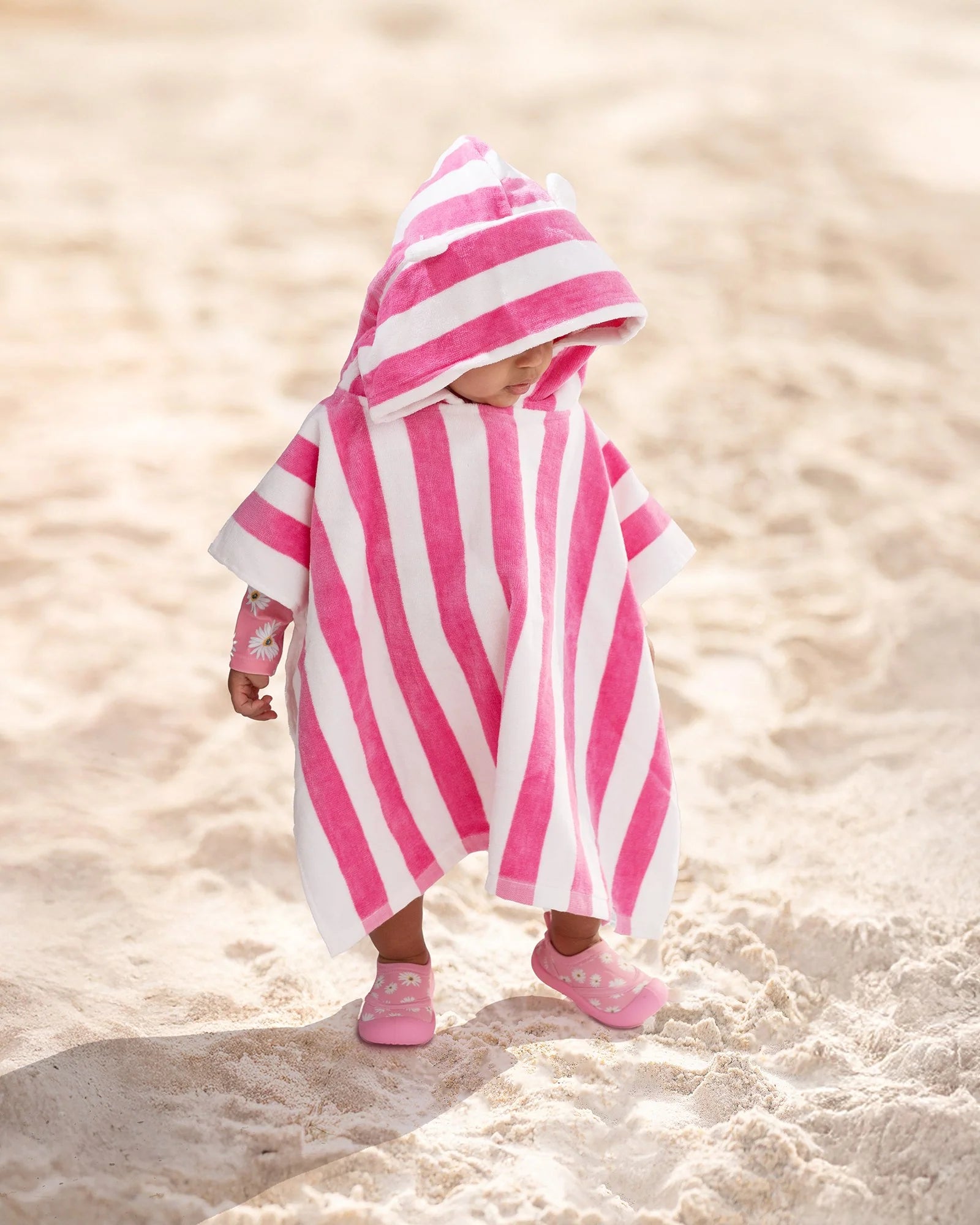 Hooded Beach Towel - Watermelon Pink
