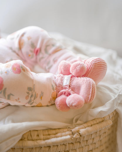 Organic Booties Yummy Misty Rose