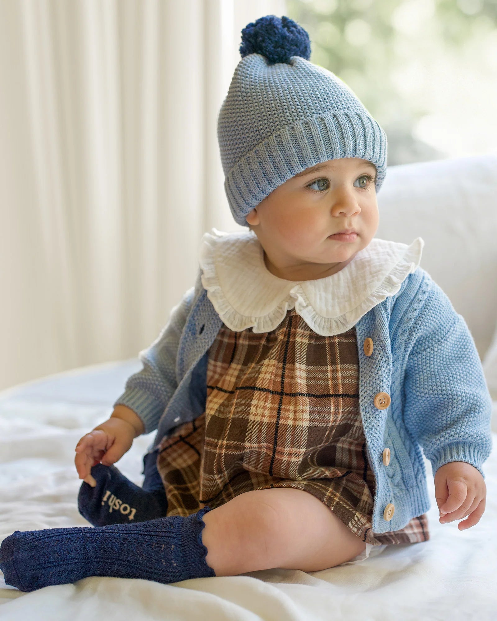 Organic Cardigan Yummy Bluebell
