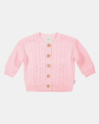 Organic Cardigan Yummy Misty Rose