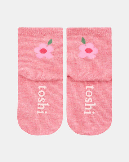 Organic Jacquard Ankle Socks - Rosie Posie