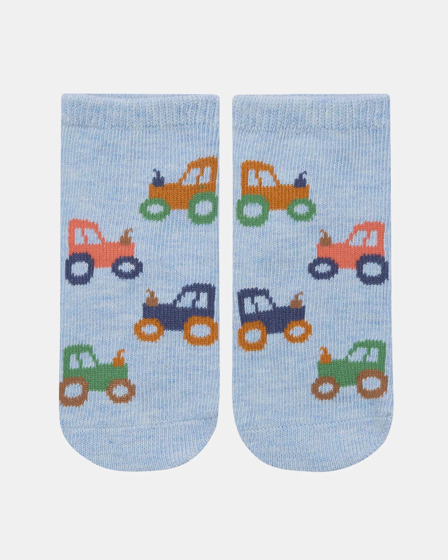 Organic Jacquard Ankle Socks - Tiny Tractors