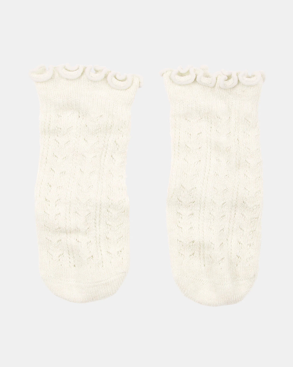 Toshi Organic Frilly Lace Knee Socks - Cream