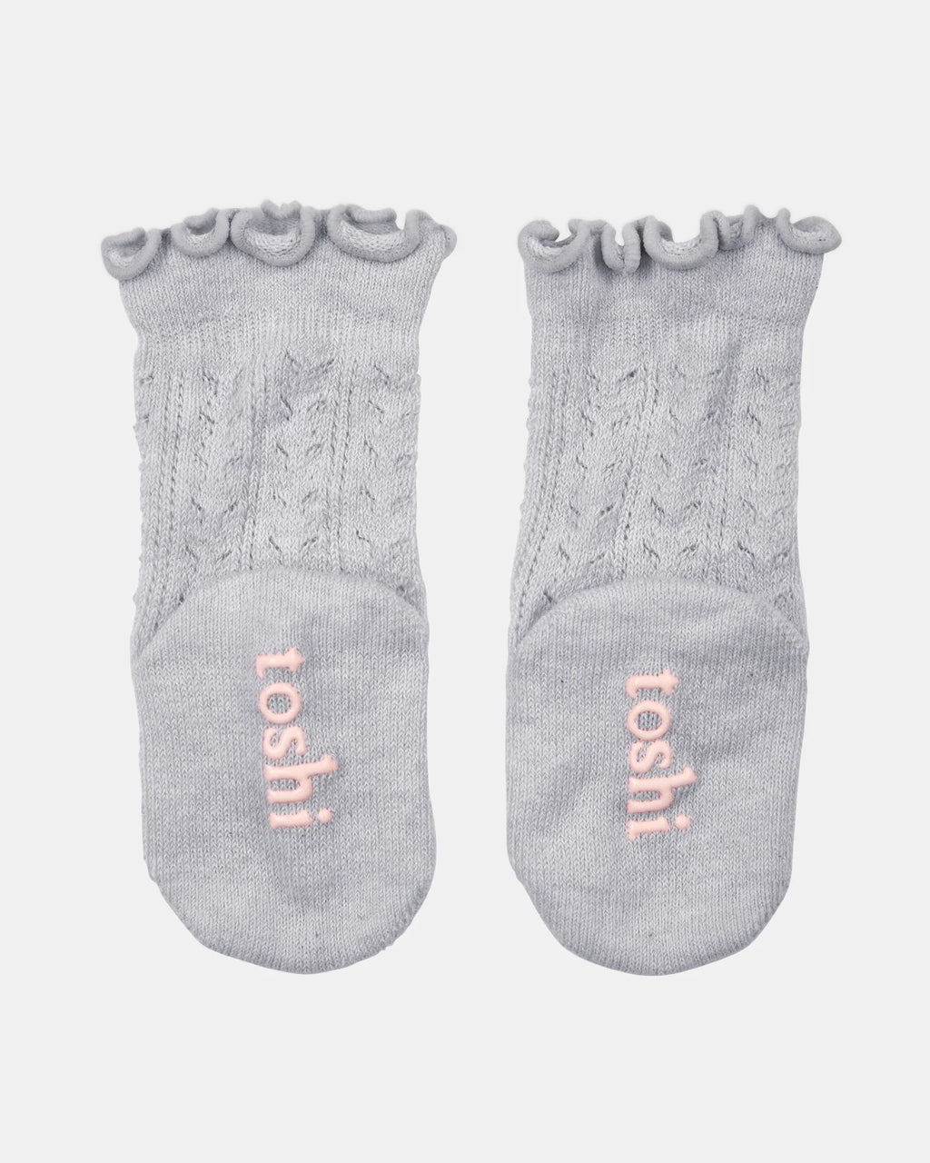 Toshi Organic Frilly Lace Knee Socks - Fog