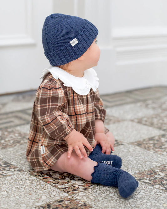 Organic Frilly Lace Knee Socks - Ink