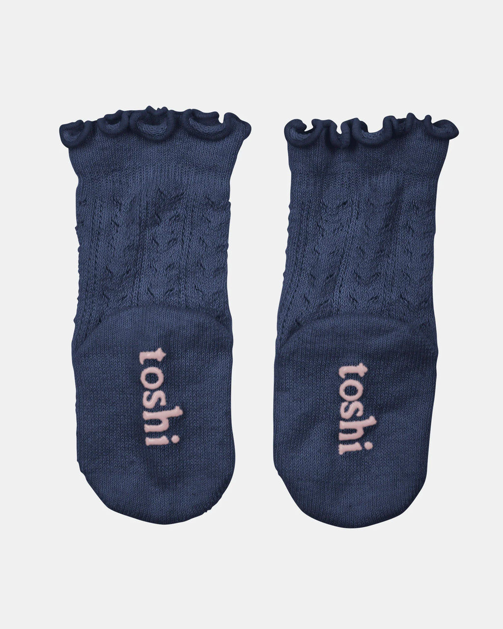 Toshi Organic Frilly Lace Knee Socks - Ink