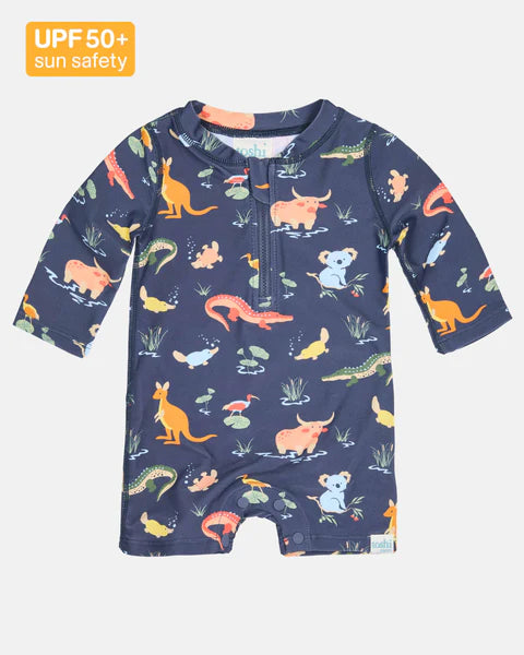 Toshi Splash Swim Onesie L/S - Kakadu Moonlight