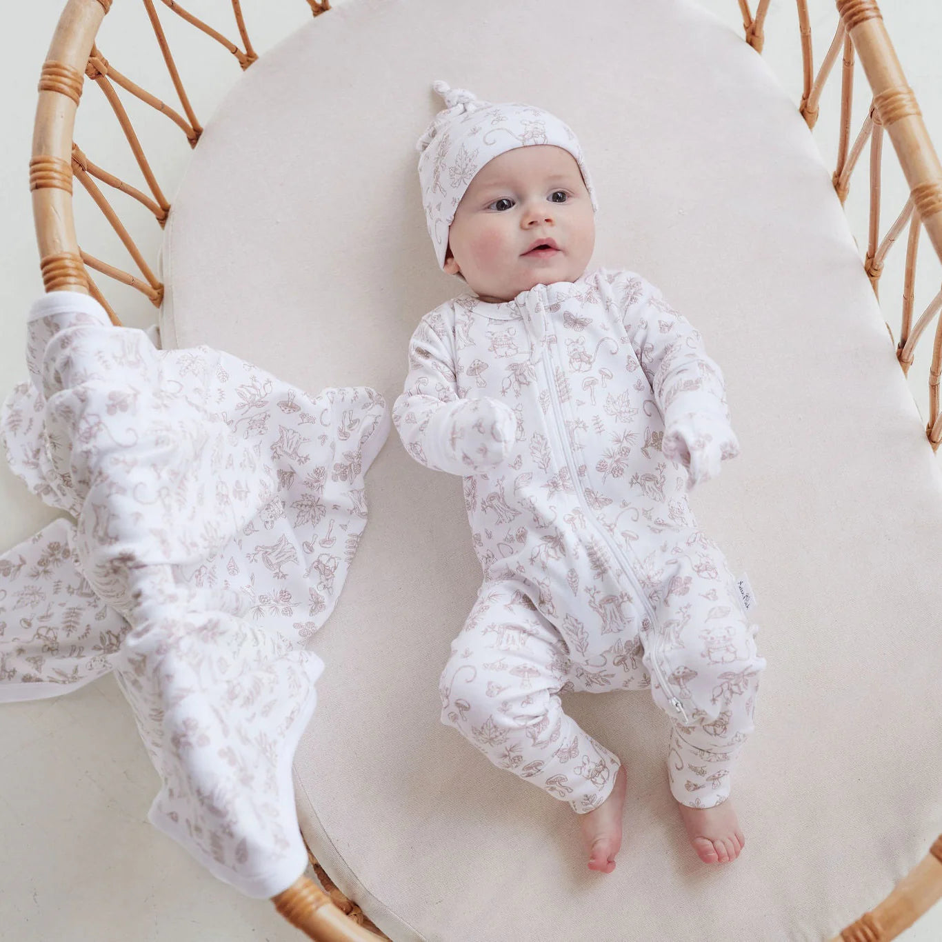 Aster & Oak Woodland Mouse Zip Romper