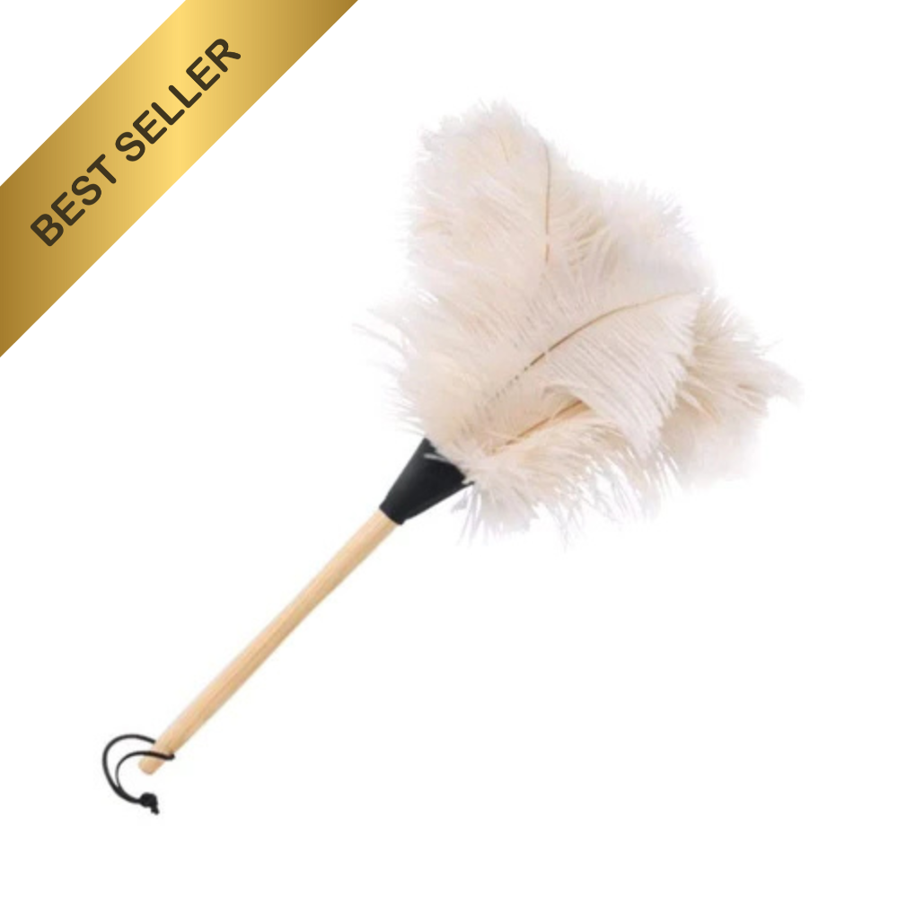White Ostrich Feather Duster - 50cm