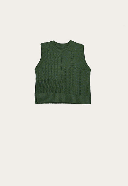 Nancybird Billie Cable Vest - Cypress Green