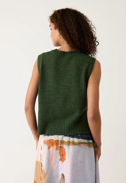 Nancybird Billie Cable Vest - Cypress Green