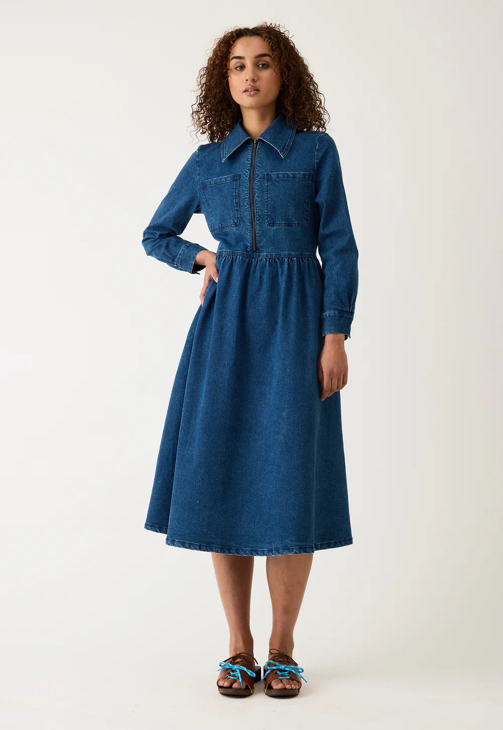 Nancybird Myra Dress - Dark Wash