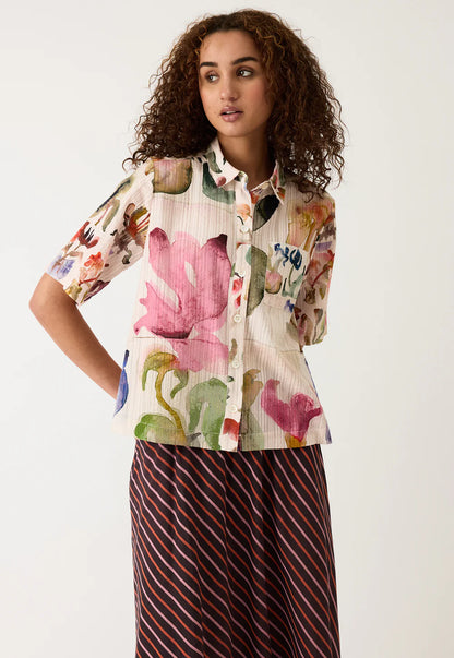 Nancybird Summer Shirt - Watercolour Collage