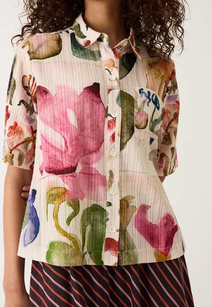 Nancybird Summer Shirt - Watercolour Collage