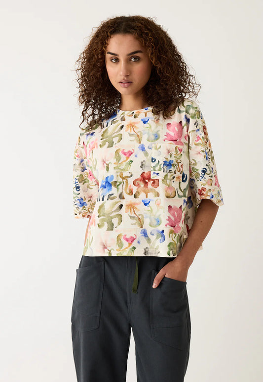 Nancybird Tasmin Boxy Tee - Watercolour Collage