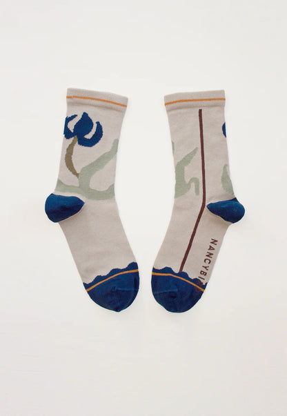 Nancybird Socks - Blue Flower
