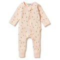 Wilson & Frenchy Organic Rib Zipsuit with Feet - Falling Leaf