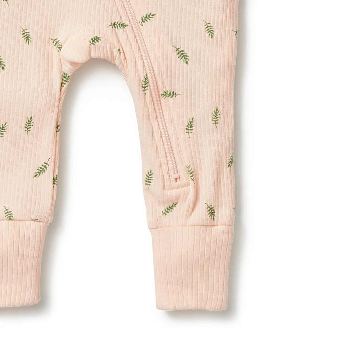Wilson & Frenchy Organic Rib Zipsuit with Feet - Falling Leaf