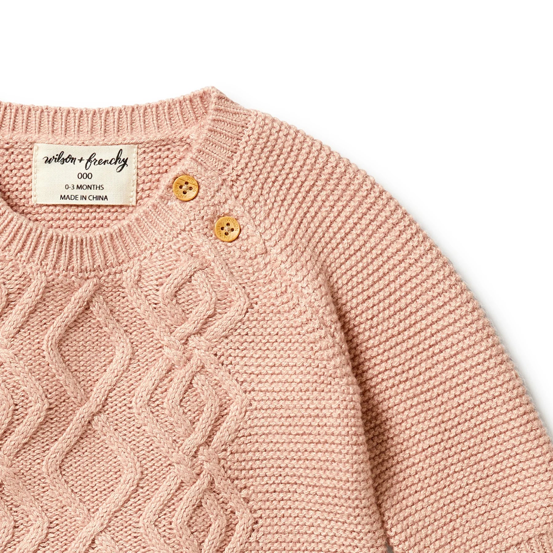 Knitted Cable Growsuit - Rose