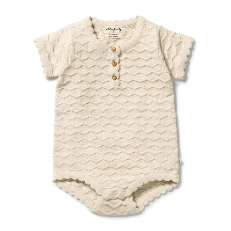 Milk Cloud Organic Knitted Chevron Bodysuit