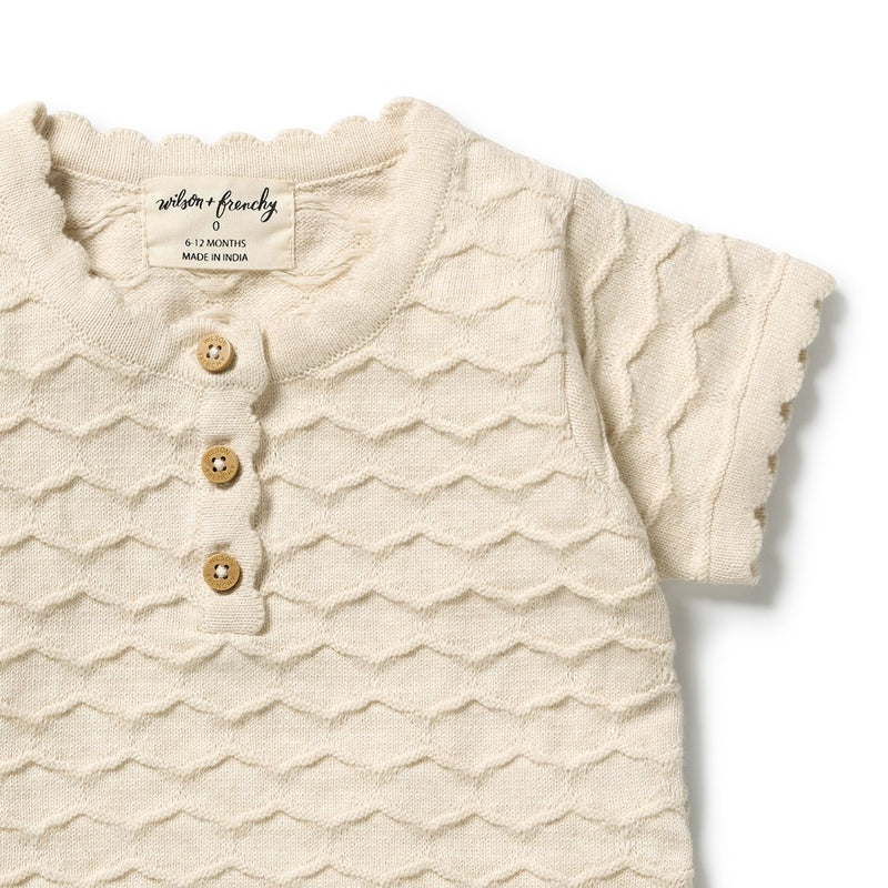 Milk Cloud Organic Knitted Chevron Bodysuit