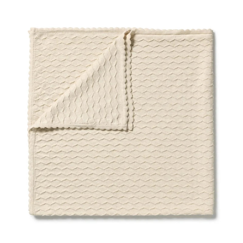 Milk Cloud Organic Knitted Chevron Blanket