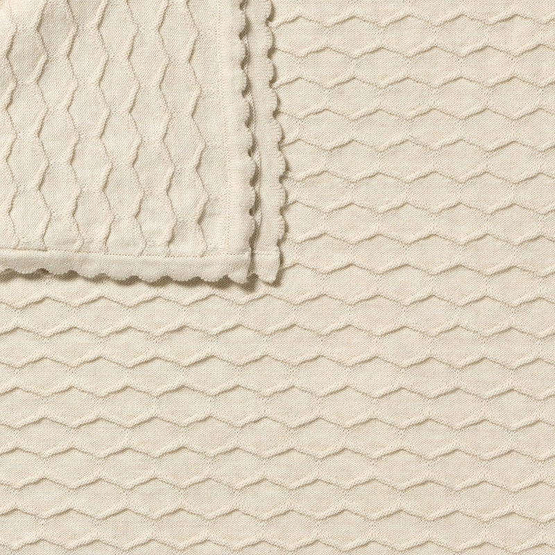 Milk Cloud Organic Knitted Chevron Blanket