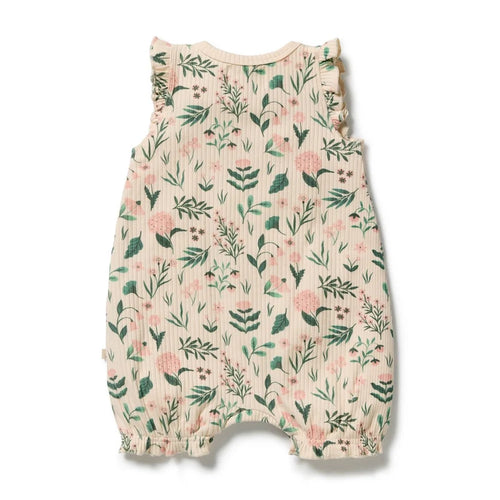 Sweet Bloom Organic Ruffle Zipsuit