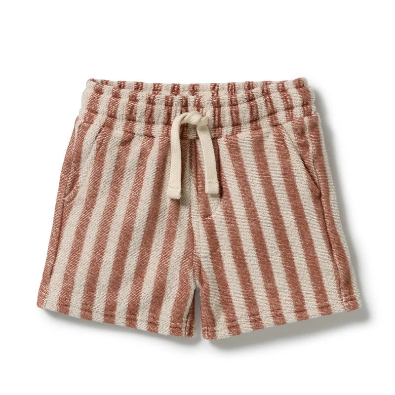 Cherry Cola Stripe Organic Terry Short