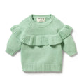 Wilson & Frenchy Knitted Ruffle Jumper | Mint Green