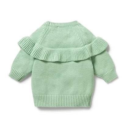 Wilson & Frenchy Knitted Ruffle Jumper | Mint Green