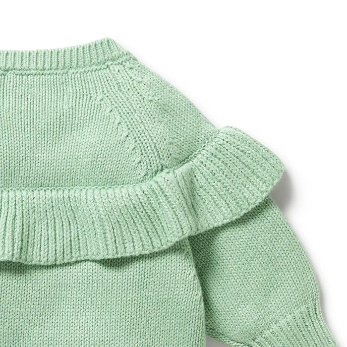 Wilson & Frenchy Knitted Ruffle Jumper | Mint Green