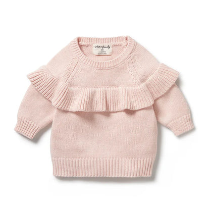 Wilson & Frenchy Knitted Ruffle Jumper | Pink