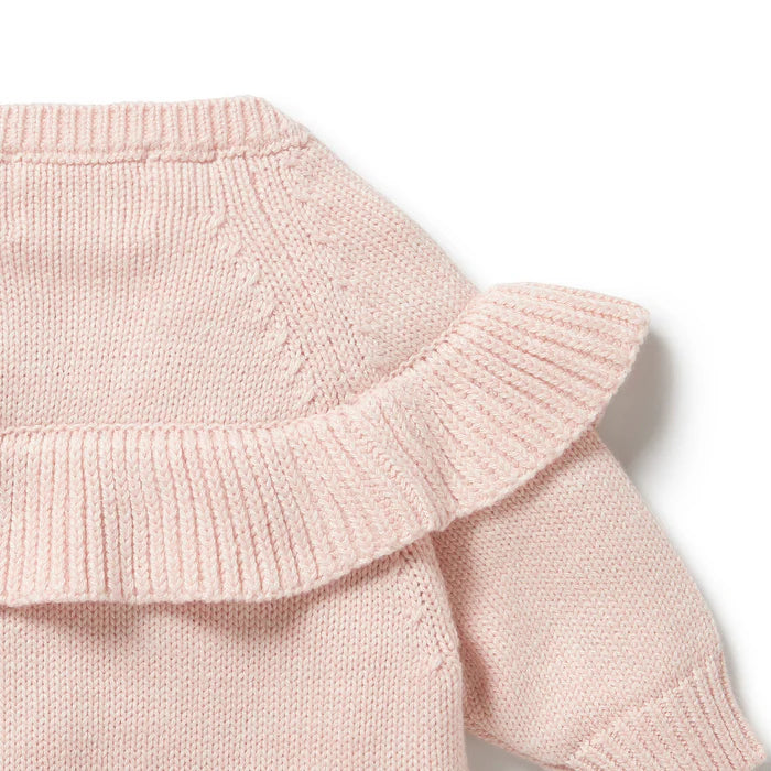 Wilson & Frenchy Knitted Ruffle Jumper | Pink