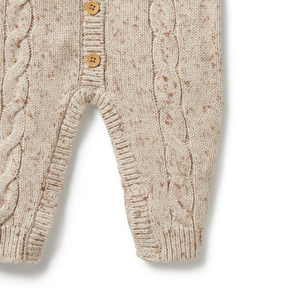 Wilson and Frenchy Knitted Cable Growsuit | Almond