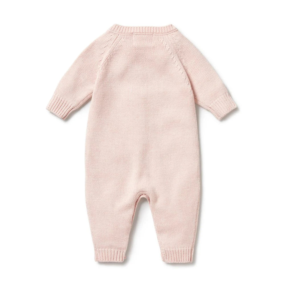 Wilson & Frenchy Knitted Cable Growsuit - Pink